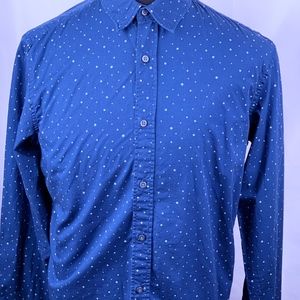 Banana Republic Camden Fit Luxe Blue Dots Shirt